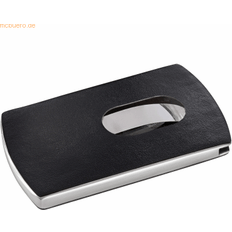 Sigel VZ121 Visitenkarten-Etui Lederoptik, schwarz/silber