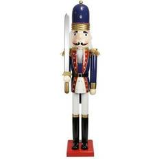 Northlight 48.25" Blue White Christmas Nutcracker Soldier with Sword