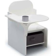 Delta Children Kids' Wood Desk with Hutch and Chair - White