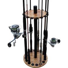 Rush Creek Creations 24-Fishing-Rod Round Rack with Extension Post