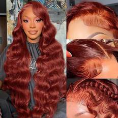 Auburn brown hair Avolo 13x4 Auburn Colored Lace Front Wig 22 inch Reddish Brown