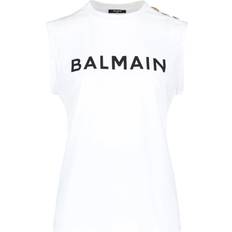 Gold - Women T-shirts Balmain Logo Top White