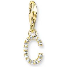 Thomas Sabo Gold Plated Zirconia Letter Charm