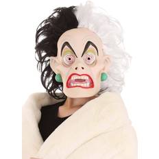 Head Masks Latex Dalmatians Cruella De Vil Mask Black/White