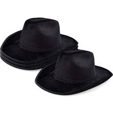 Costumes 4-pack felt cowboy hat for men, women, girls, western black velvet cowgirl hat