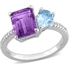 Harmony 3.10 carat ctw sky-blue topaz & amethyst ring sterling silver