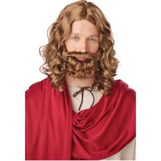 Rund um die Welt Kurzhaarperücken California Costumes Jesus Adult Wig and Beard Yellow