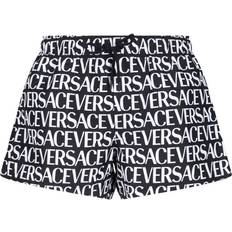 White Swimming Trunks Versace Logo-printed swim shorts multicoloured