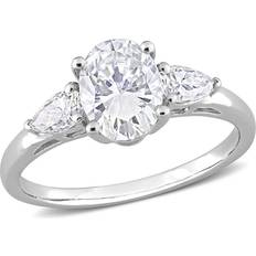 Harmony Three-Stone Engagement Ring - Silver/Transparent