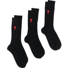 Ami Paris Men Underwear Ami Paris De Coeurs Socks 3-pack - Black