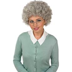 Fun Shack Old Lady Wig Grandma Curly Wig Halloween Costumes For Women