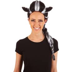 Detailed Women's Zebra Wig Black/White