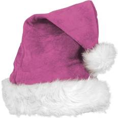 Beistle Pink Velvet Deluxe Santa Hat Purple/White