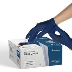 FifthPulse Powder Free Nitrile Gloves, Latex Free, Medium, Navy Blue, 100/Box FMN100211 Navy Blue