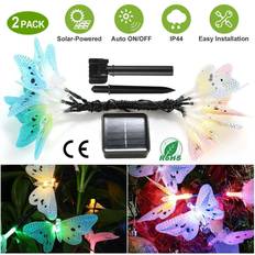 Battery-Powered Fairy Lights & Light Strips iMounTEK SolarEK 12-LED Butterfly Multi-Color Solar Fairy Light