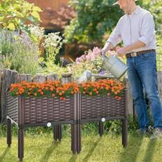 Costway Shonall International 2 Set Elevated Raised Garden Bed Planter Kit Flower Vegetable