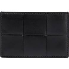 Bottega Veneta Intrecciato Nappa Leather Card Holder - Black-gold 01