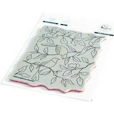 Pinkfresh Studio Cling Rubber Background Stamp A2-Songbirds On Branches