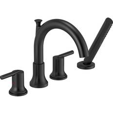 Black Tub & Shower Faucets Delta T4759 Trinsic Deck Matt Black