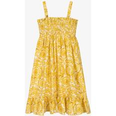 Mehrfarbig Kleider Versace Kids Kleid Barocco aus Baumwolle Gelb