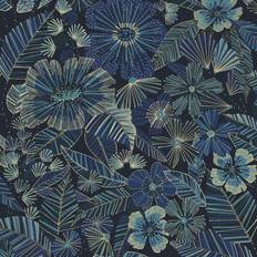 Wallpaper Tempaper Metallic Bloom Peel and Stick Beautiful Blue