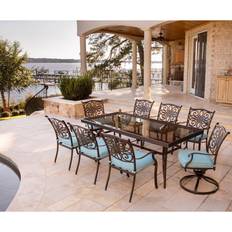 Hanover TRADDN9PCSW2G-BLU Traditions Patio Dining Set