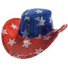 Amscan Sequin Cowboy Hat, x 13, Red/Silver/Blue 250573 Quill Blue