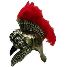 Adult roman helmet with red feather plume greek gladiator costume helmets