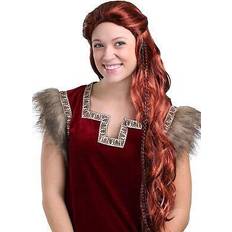 Red Viking Women's Wig Orange