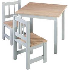 Roba Kindersitzgruppe 'Woody' 2 Kinderstühle & 1 Tisch & Taupe