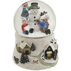 Globes Northlight Snowman and Children Musical Christmas Snow