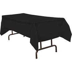 Table Cloths Jam Paper Rectangular Plastic Table Cover 54 x 108 Inches Black 1 Tablecloth/Pack