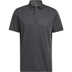 Adidas Textured Jacquard Golf Polo Shirts - Grey Five/Black