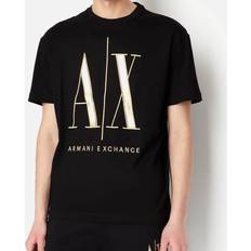 Gold - Men T-shirts Armani Exchange Contrast Logo Cotton T-Shirt