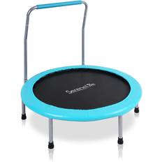 Trampolines SereneLife 3' Foldable Round Fitness Trampoline w/ Handlebar in Black Wayfair Black