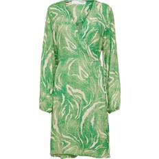 Selected Print Wrap Dress - Absinthe Green