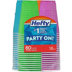 Plastic Cups Hefty Plastic Cups Party On! Disposable 80pcs