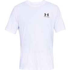 Herren - Weiß Oberteile Under Armour Men's Sportstyle Left Chest Short Sleeve Shirt - White/Black
