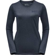 Blau - Damen Basisschicht-Oberteile Jack Wolfskin Rundhals T-Shirt