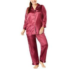 Plus size sleepwear Amoureuse Women's Plus Size The Luxe Satin Pajama Set - Pomegranate