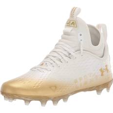 Under Armour Soccer Shoes Under Armour Men's Spotlight Lux MC Mid Football Cleats, 8.5, White/Gold