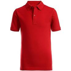 Red Polo Shirts Nautica Young Men Short Sleeve Double Pique Polo Red Red