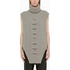 Turtleneck Sweaters - Women Stella McCartney Grey Sleeveless Cashmere Turtleneck