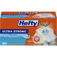 Hefty Ultra Strong Tall Kitchen Drawstring Trash Bags Clean Burst Scent 50pcs 13gal