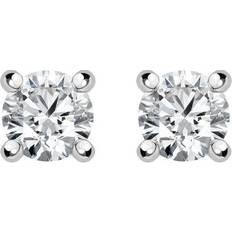 Damen - Weißgold Ohrringe C. W. Sellors Solitaire Stud Earrings - White Gold/Diamond