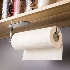 HUFEEOH Adhesive Paper Towel Holder Under Cabinet Wall Mount for Kitchen  Paper Towel, Black Paper Towel Roll Rack for