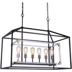 Black Pendant Lamps Craftmade 58076 Aaron 6 Linear Pendant Lamp