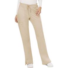 Work Pants Cherokee Women's Mid Rise Moderate Flare Drawstring Pant, Khaki