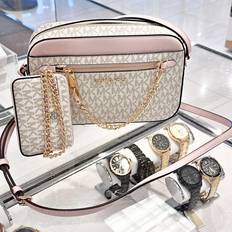 Michael Kors Women's Jet Set Item LARGE EAST WEST CHAIN Crossbody (lt  cream): Handbags