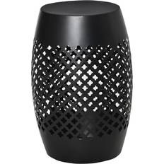 Round black side table OutSunny 12.5" Steel Outdoor Side Table